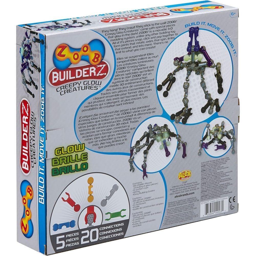 Zoob Creepy Glow Creatures Moving Mind-Building Modeling System - Picture 2 of 5